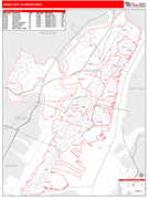 Jersey City Metro Area Digital Map Red Line Style